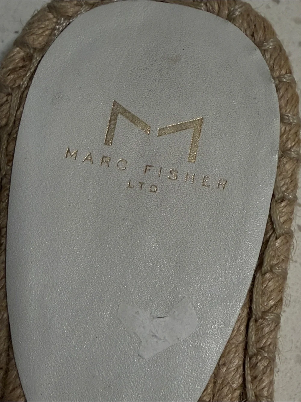 Marc Fisher White Studded Espadrille Slide Sandals